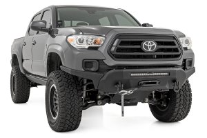 Toyota Tacoma Front Bumper - Rough Country - High Clearance with 12000-Lb Pro Series Winch and Synthetic Rope - '16-'23